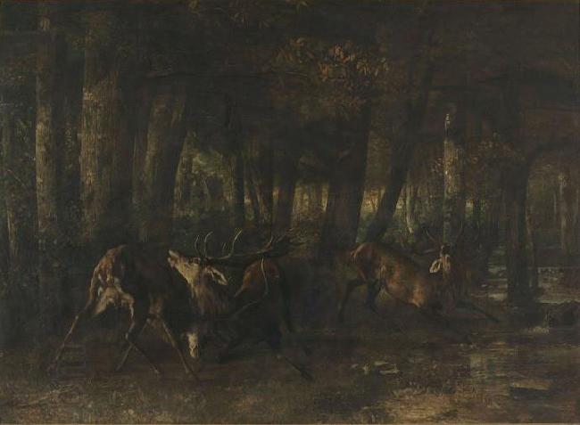 Gustave Courbet Spring Rut. The Battle of the Stags (1861) by Gustave Courbet